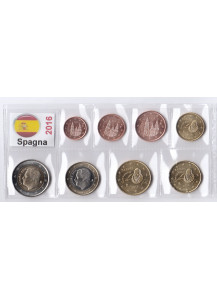 2016 - Serie 8 monete euro SPAGNA Re Filippo VI Fior di Conio